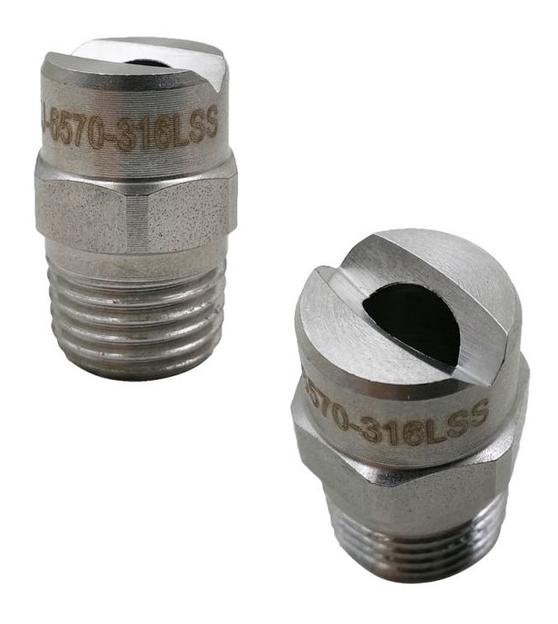 Плоскоструйная форсунка сталь 303 1/4 MC3L-05-15 (1.97 л/мин при 3 бар, угол распыления 15°).