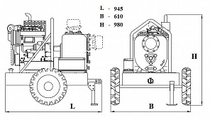 Дизельная мотопомпа VAR 4-100 MLD10 G10 TROLLEY