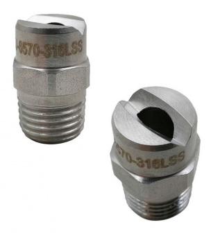Плоскоструйная форсунка сталь 303 1/4 MC2L-08-95 (3.16 л/мин при 3 бар, угол распыления 95°).