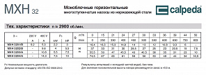Горизонтальный многоступенчатый насосный агрегат из нержавеющей стали Calpeda MXH 3204