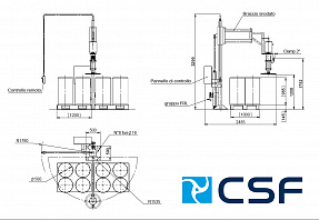 Станция разгрузки бочек с двухшарнирным рычагом CSF Inox Серия SC8